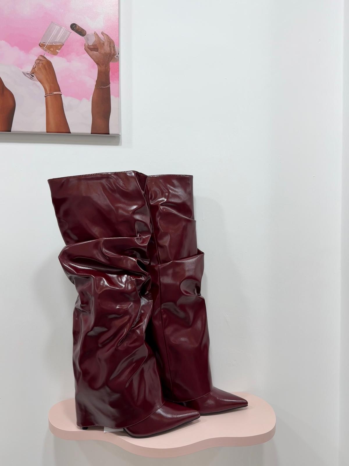 BOOTS ARRICCIATO BORDEUX