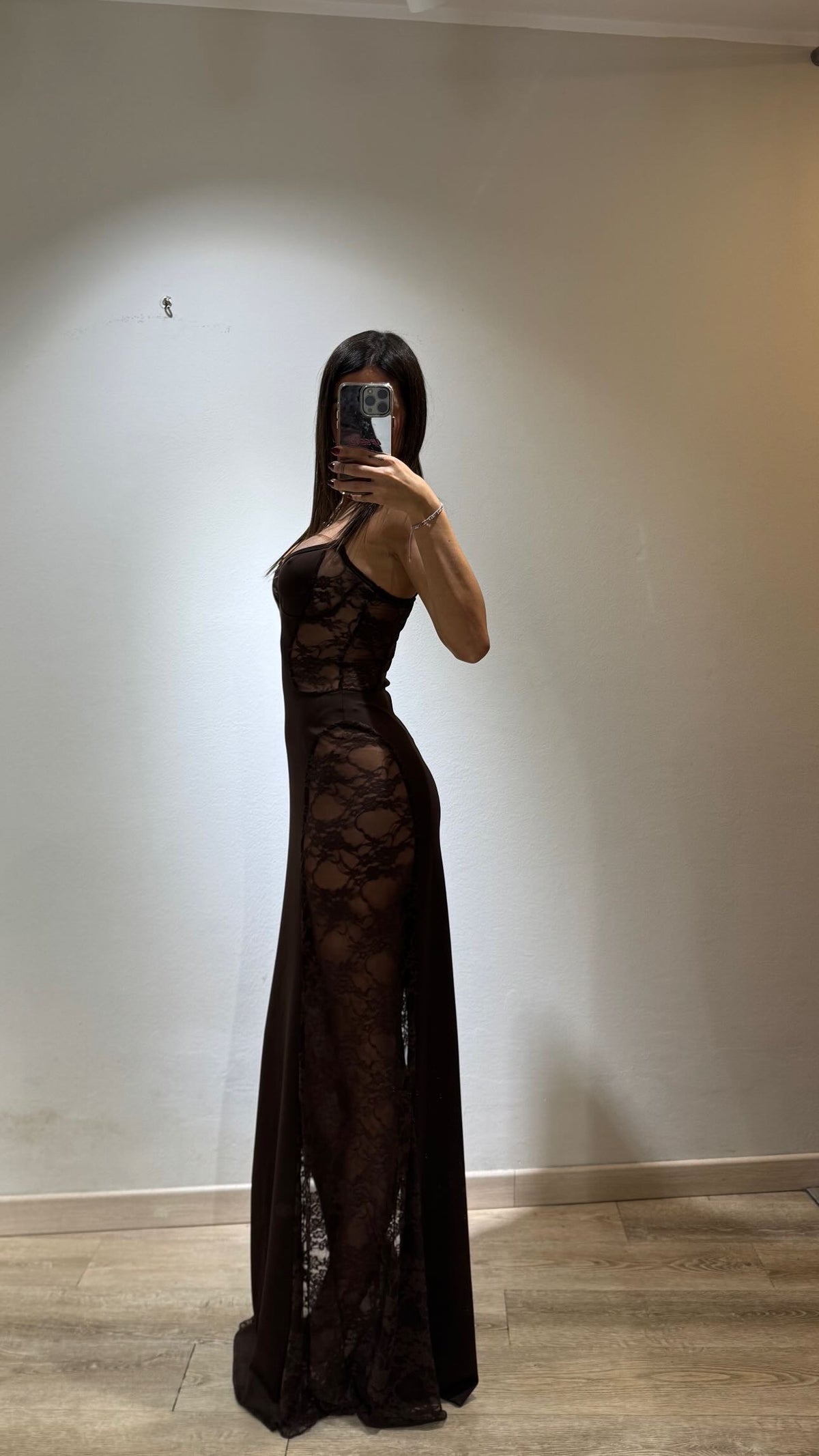 LONG DRESS SPACCO PIZZO