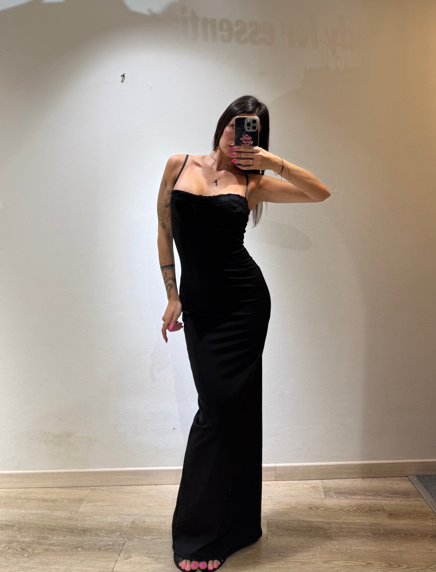LONG DRESS BRALETTE PIZZO