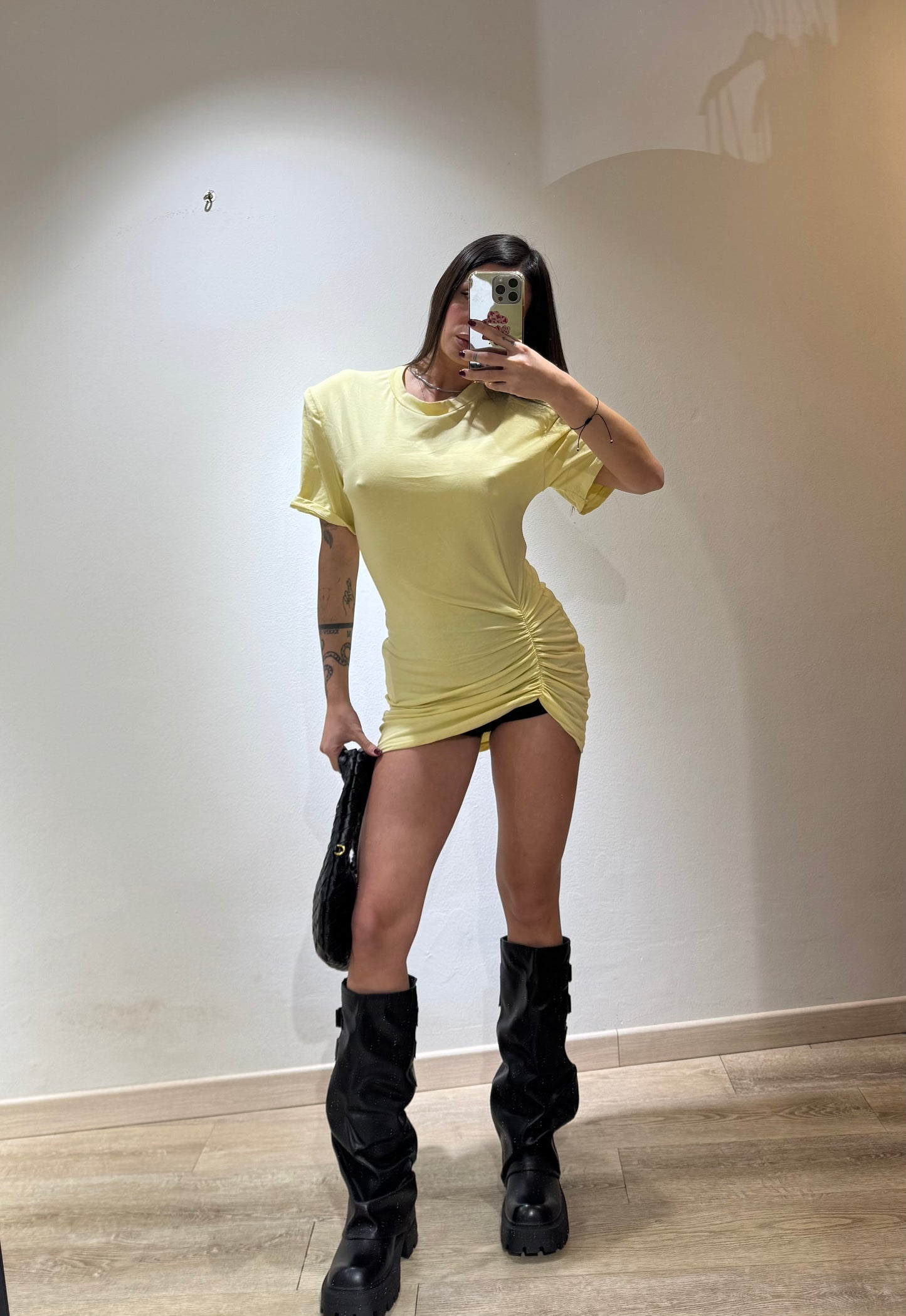 TEE MINI DRESS ARRICCIATA