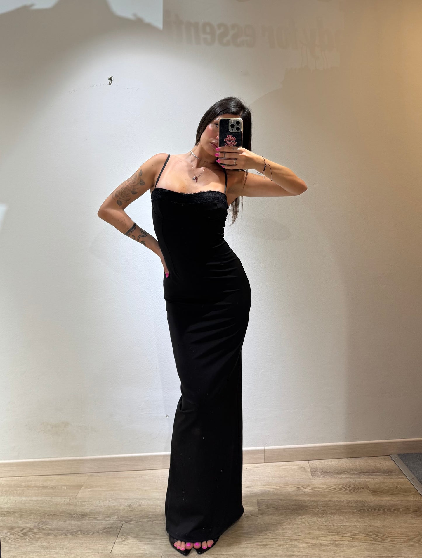 LONG DRESS BRALETTE PIZZO