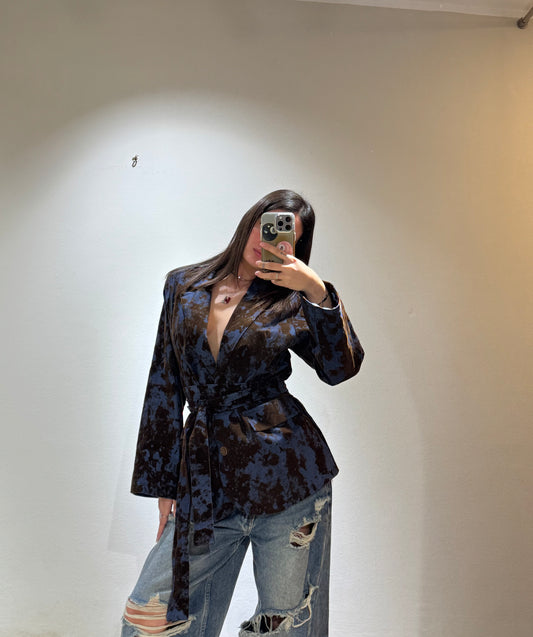 BLAZER KIMONO DENIM CAMOSCIO