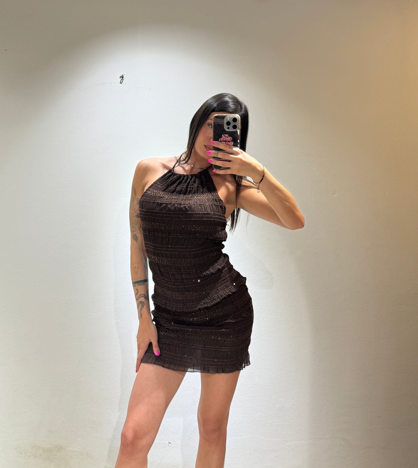 MINI DRESS PLISSE GLITTER