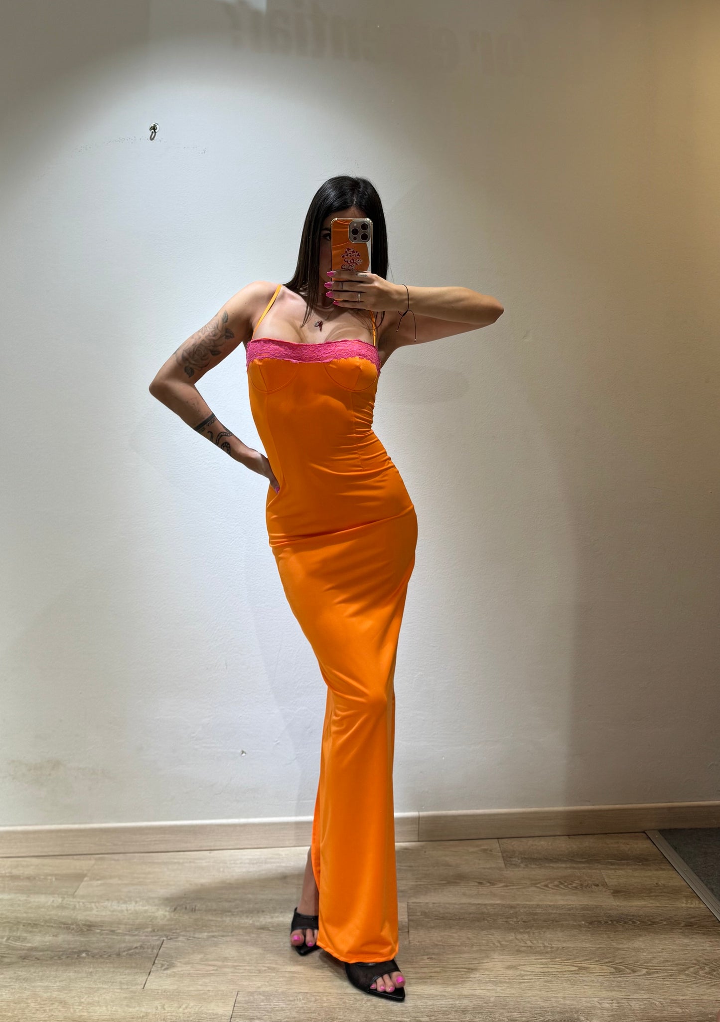 LONG DRESS BRALETTE PIZZO