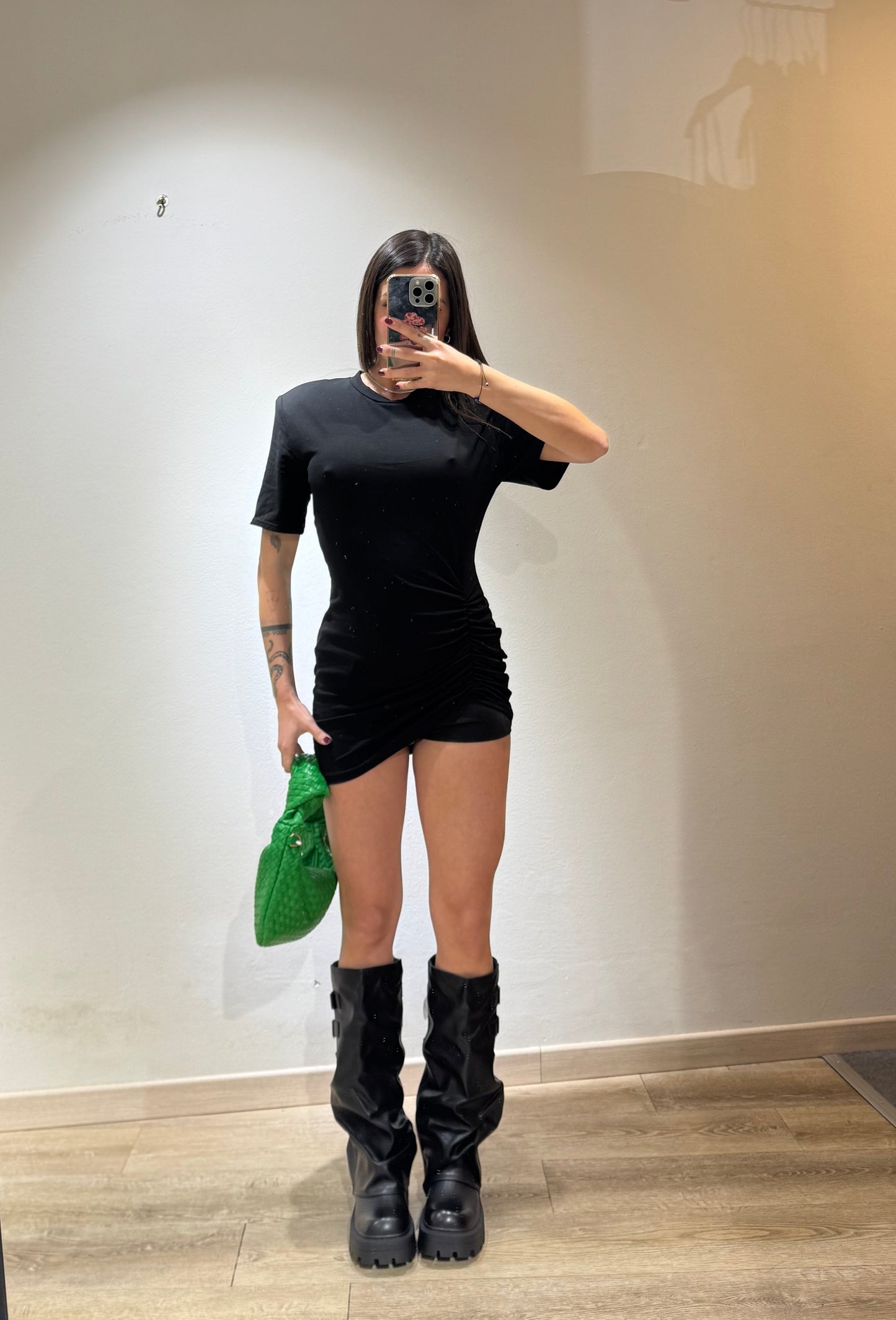 TEE MINI DRESS ARRICCIATA