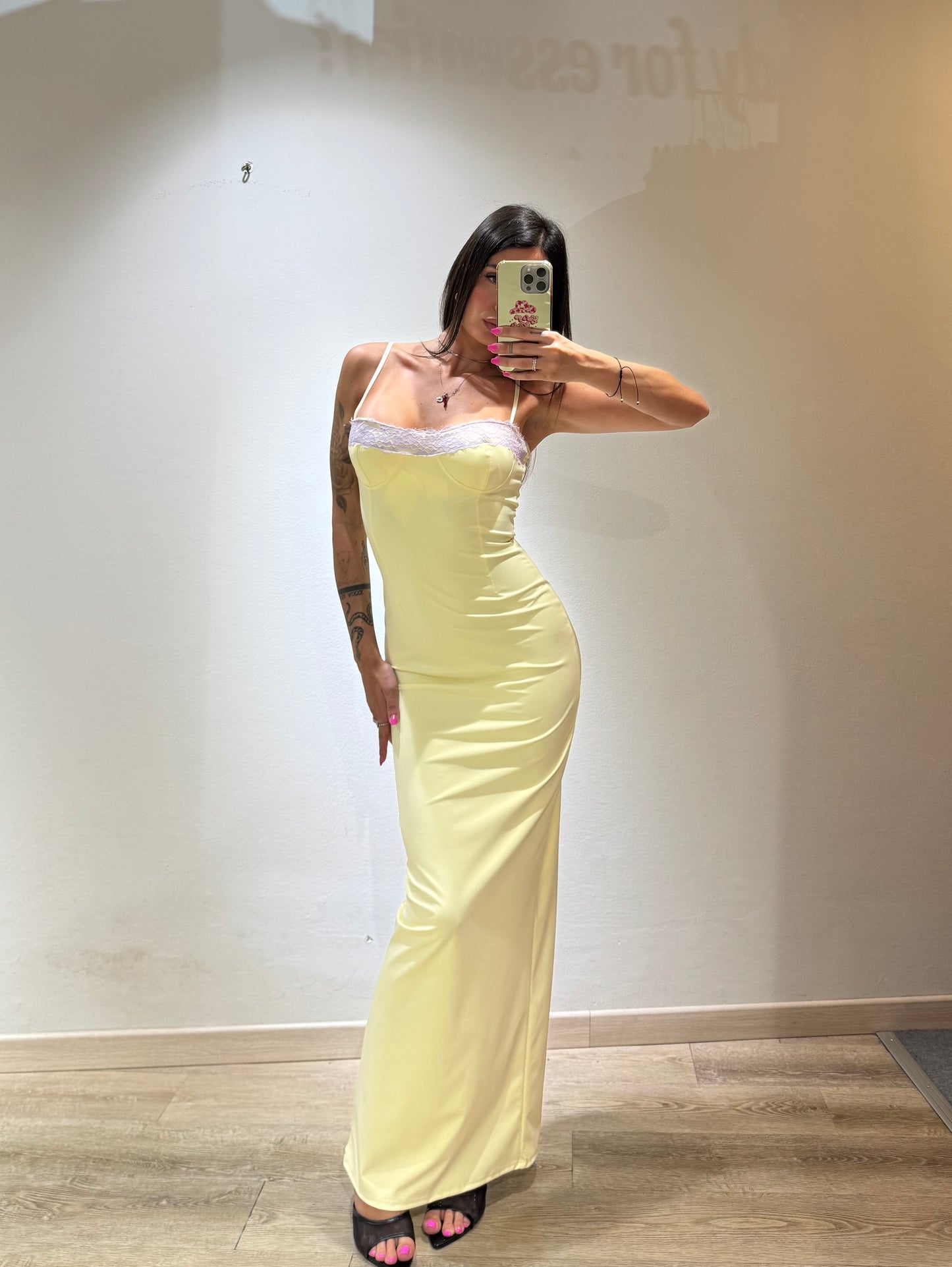 LONG DRESS BRALETTE PIZZO
