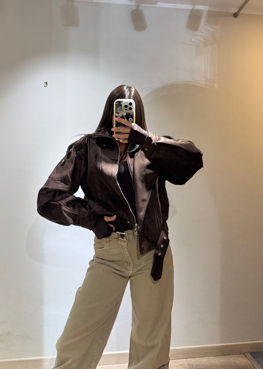BOMBER CAMOSCIO BROWN