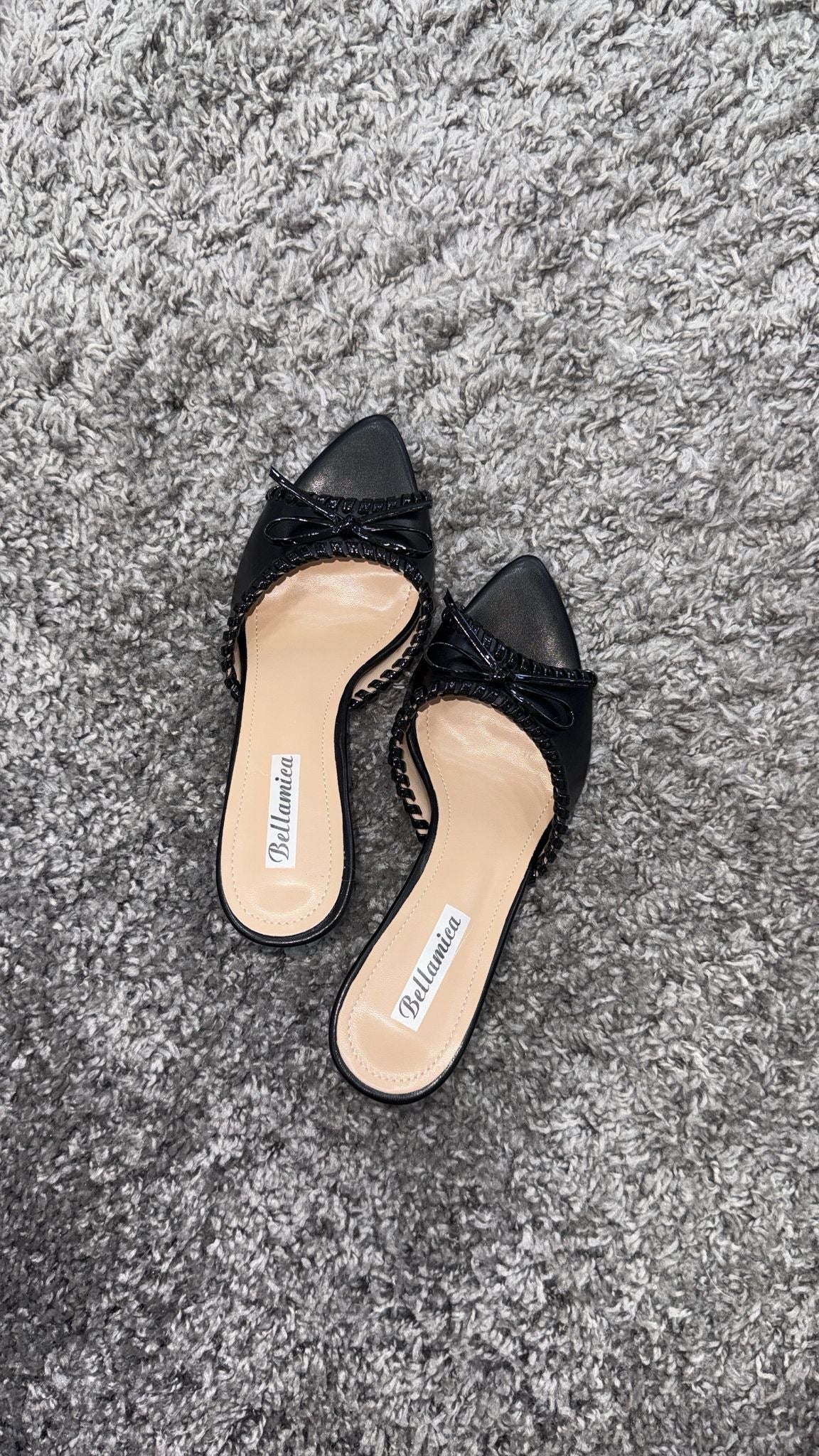 MULES FIOCCO VINILE BLACK