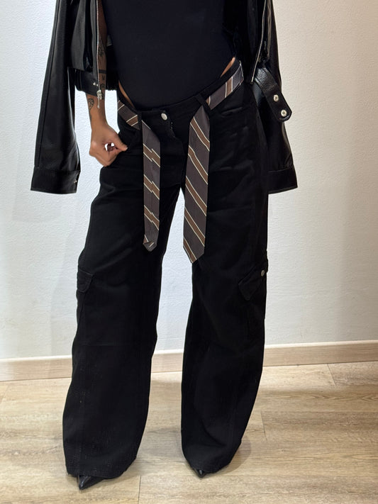 DENIM CRAVATTA BAGGY BLACK