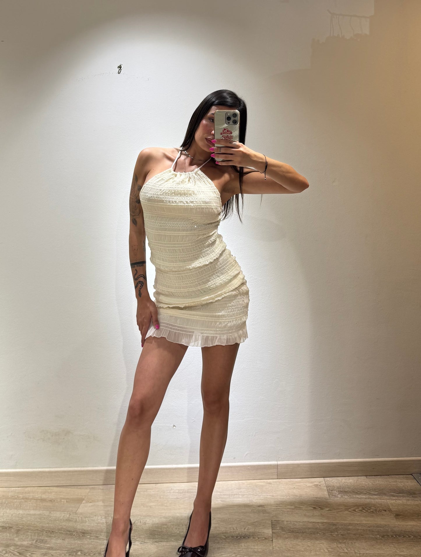 MINI DRESS PLISSE GLITTER