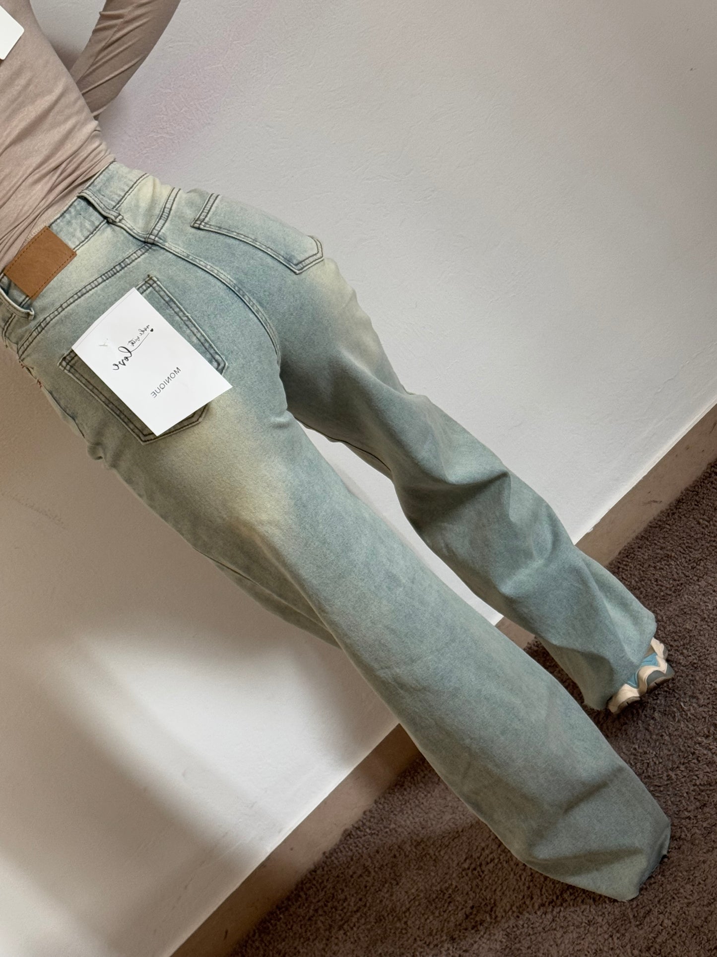 DENIM WIDE LEG SABBIATO