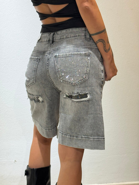 BERMUDA GLITTER POCKET GREY