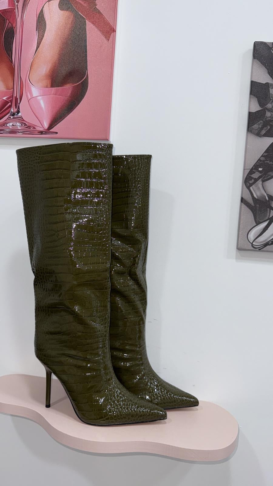 BOOTS VINILE OLIVE GREEN