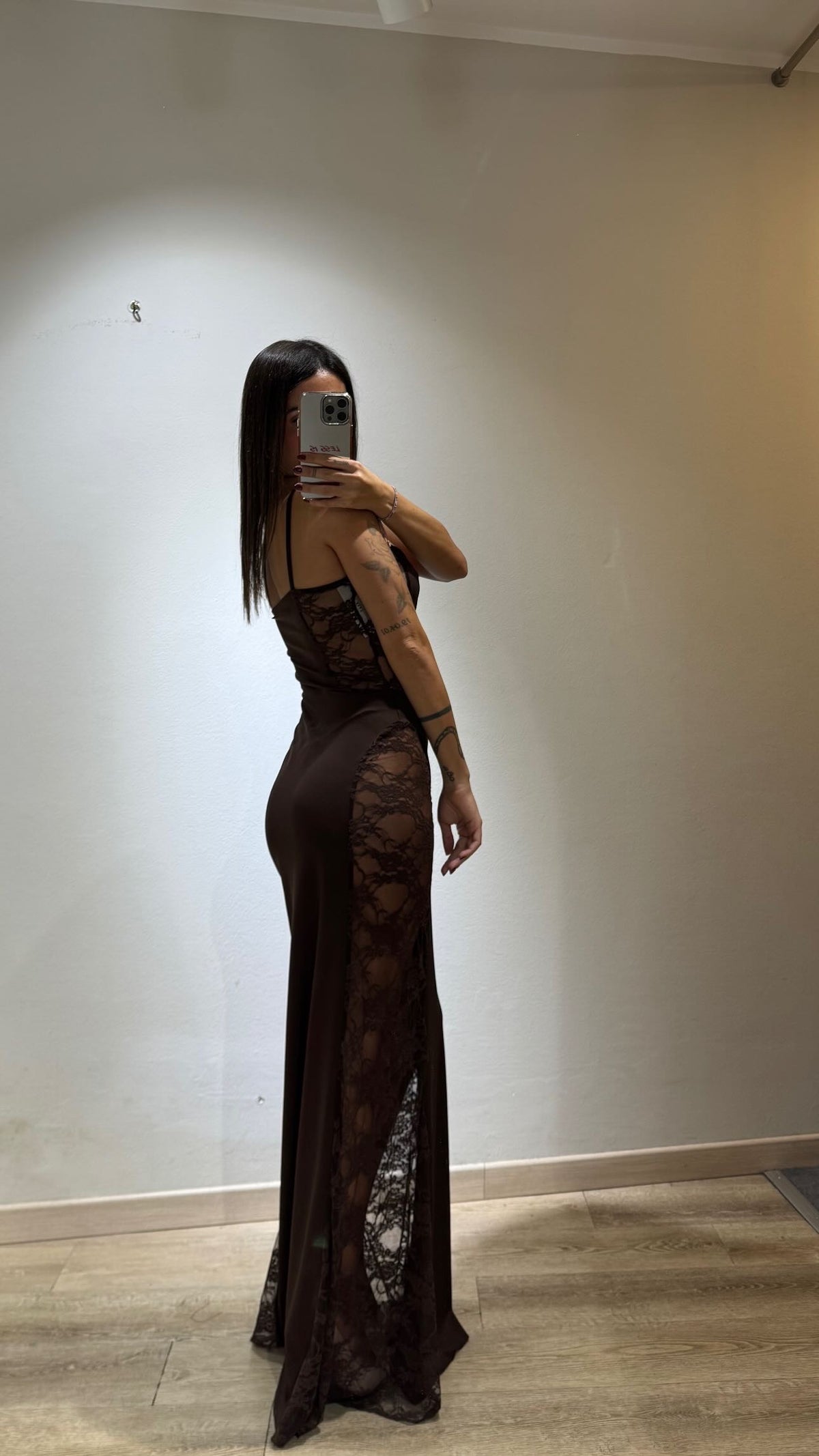 LONG DRESS SPACCO PIZZO
