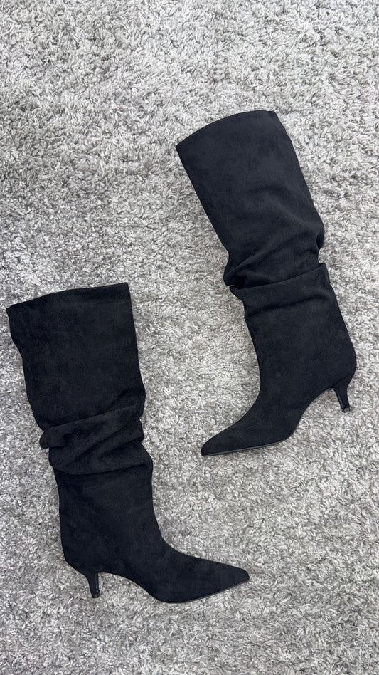 BOOTS ARRICCIATO CAMOSCIO BLACK