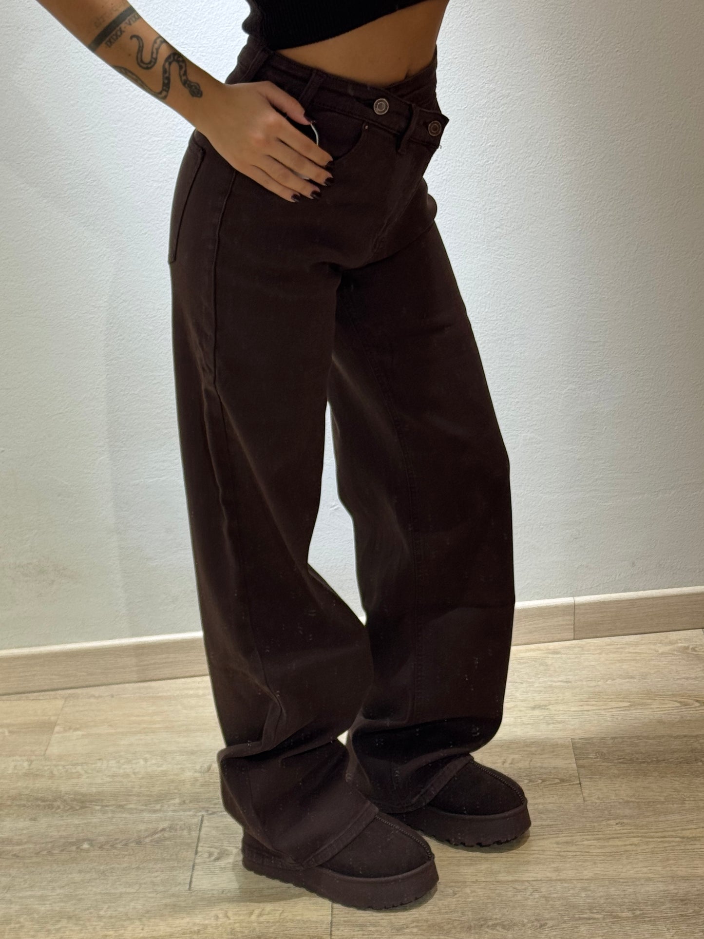 DENIM ASIMMETRICO BROWN