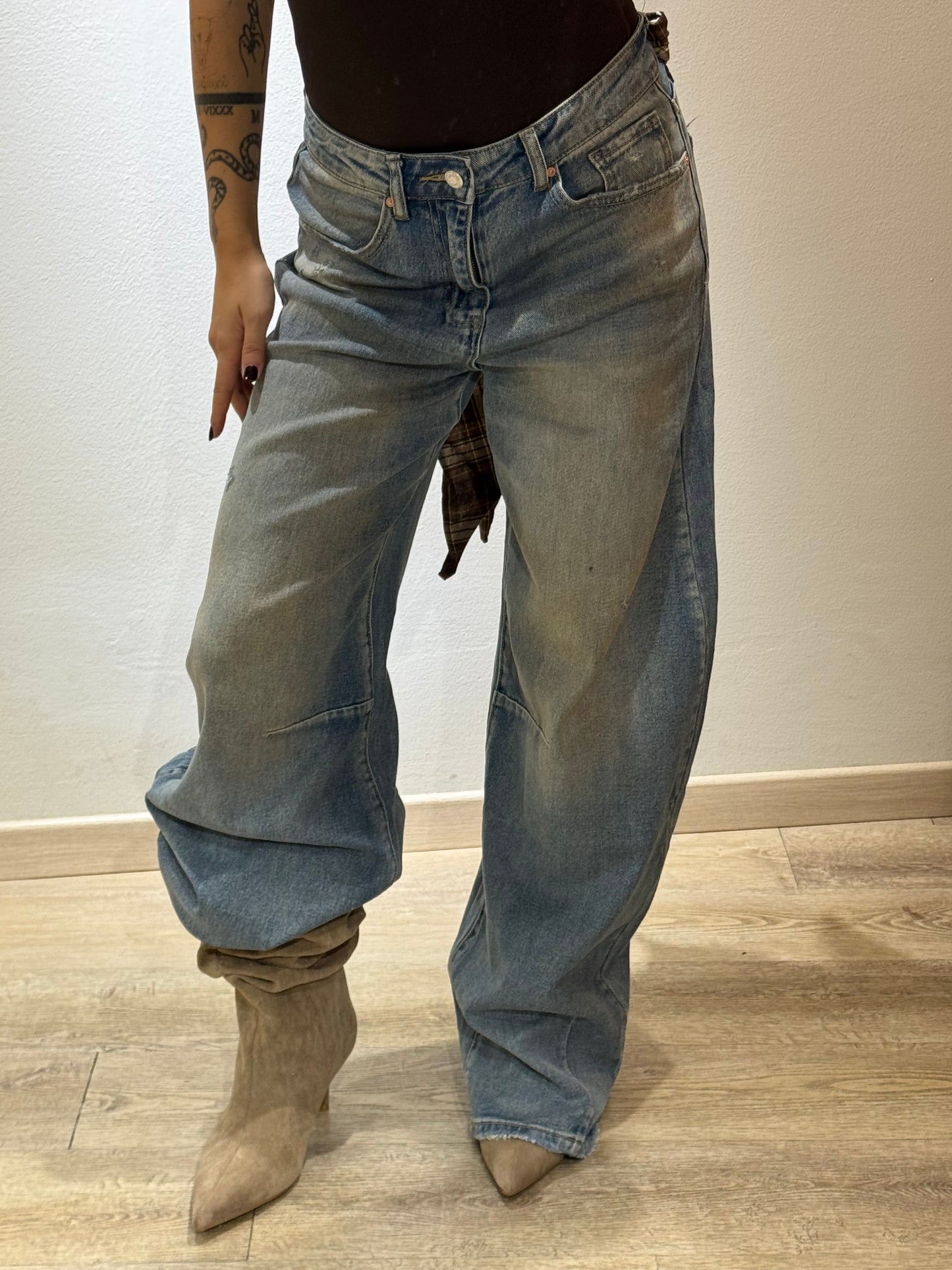 DENIM BALOON CAMICIA