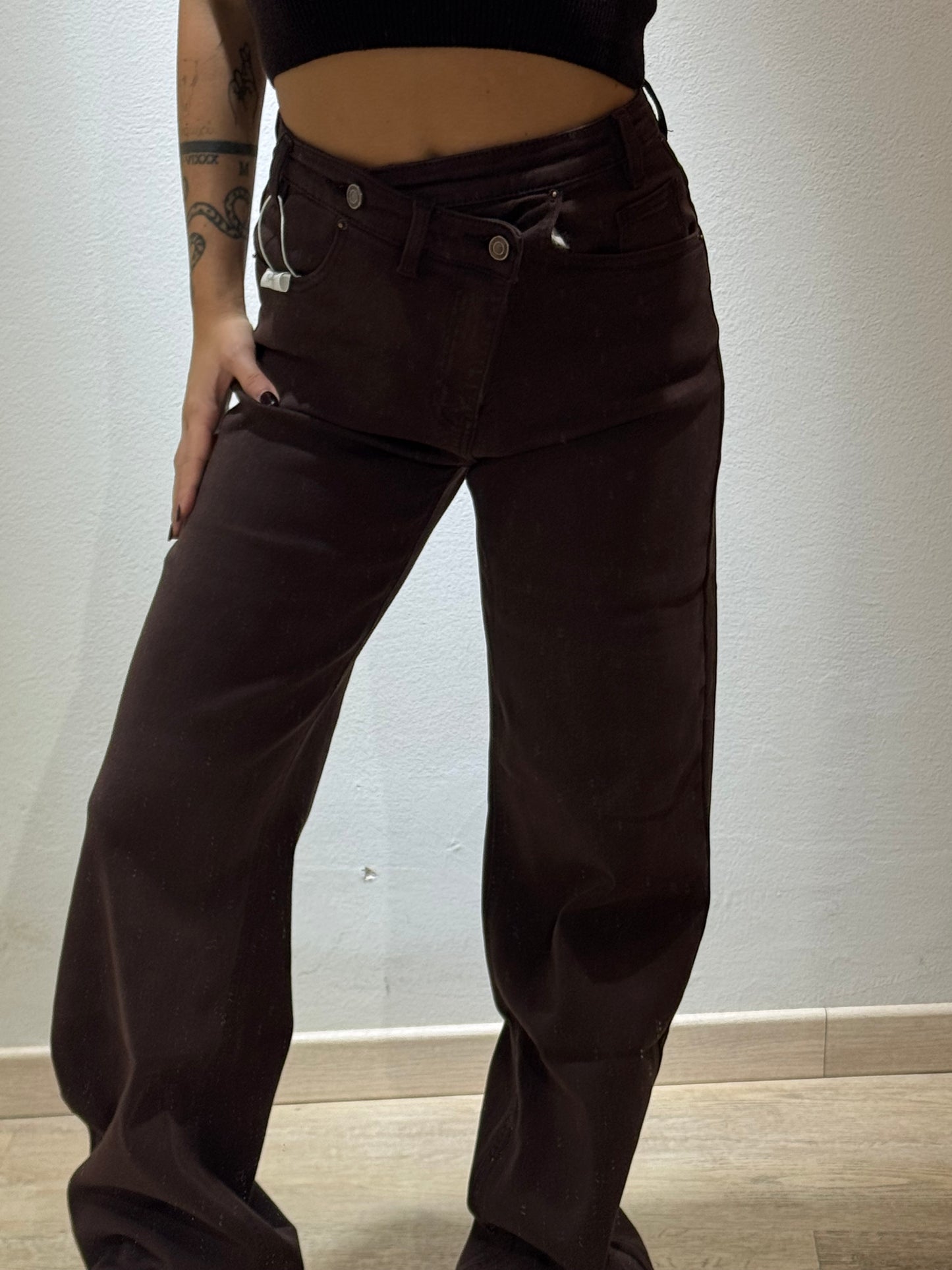 DENIM ASIMMETRICO BROWN