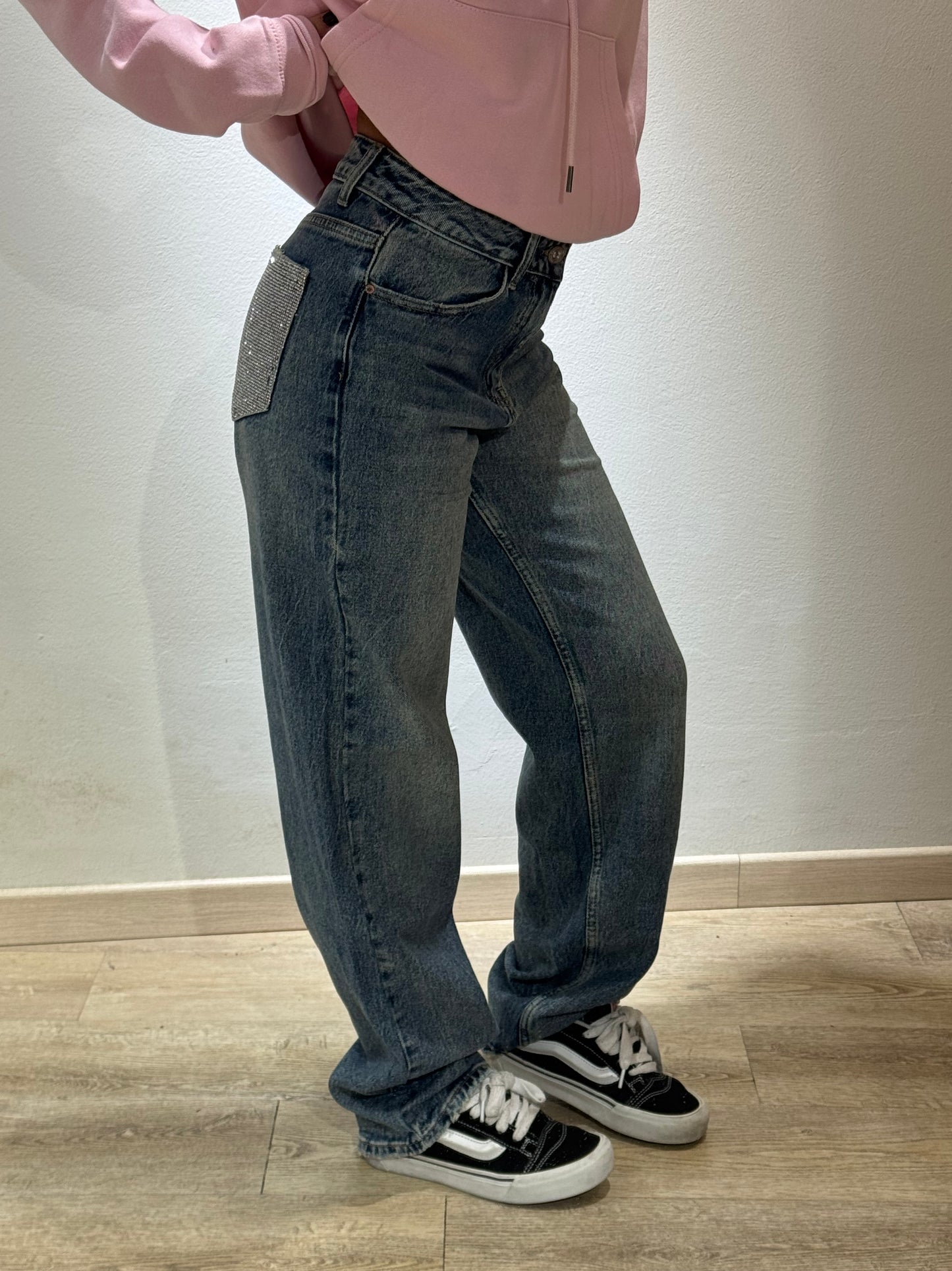 DENIM GLITTER POCKET