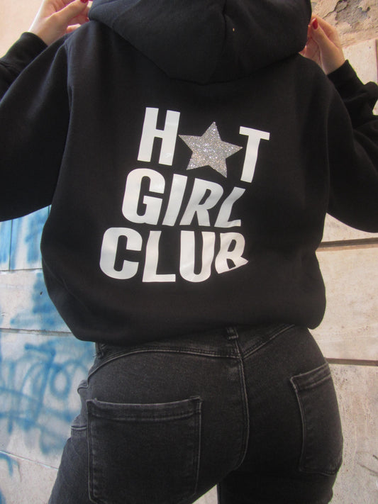 HOODIE HOT GIRL CLUB BLACK