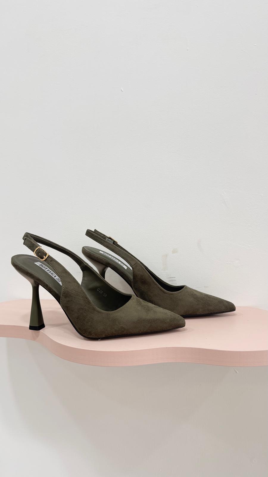 DÉCOLLETÉ CAMOSCIO OLIVE GREEN